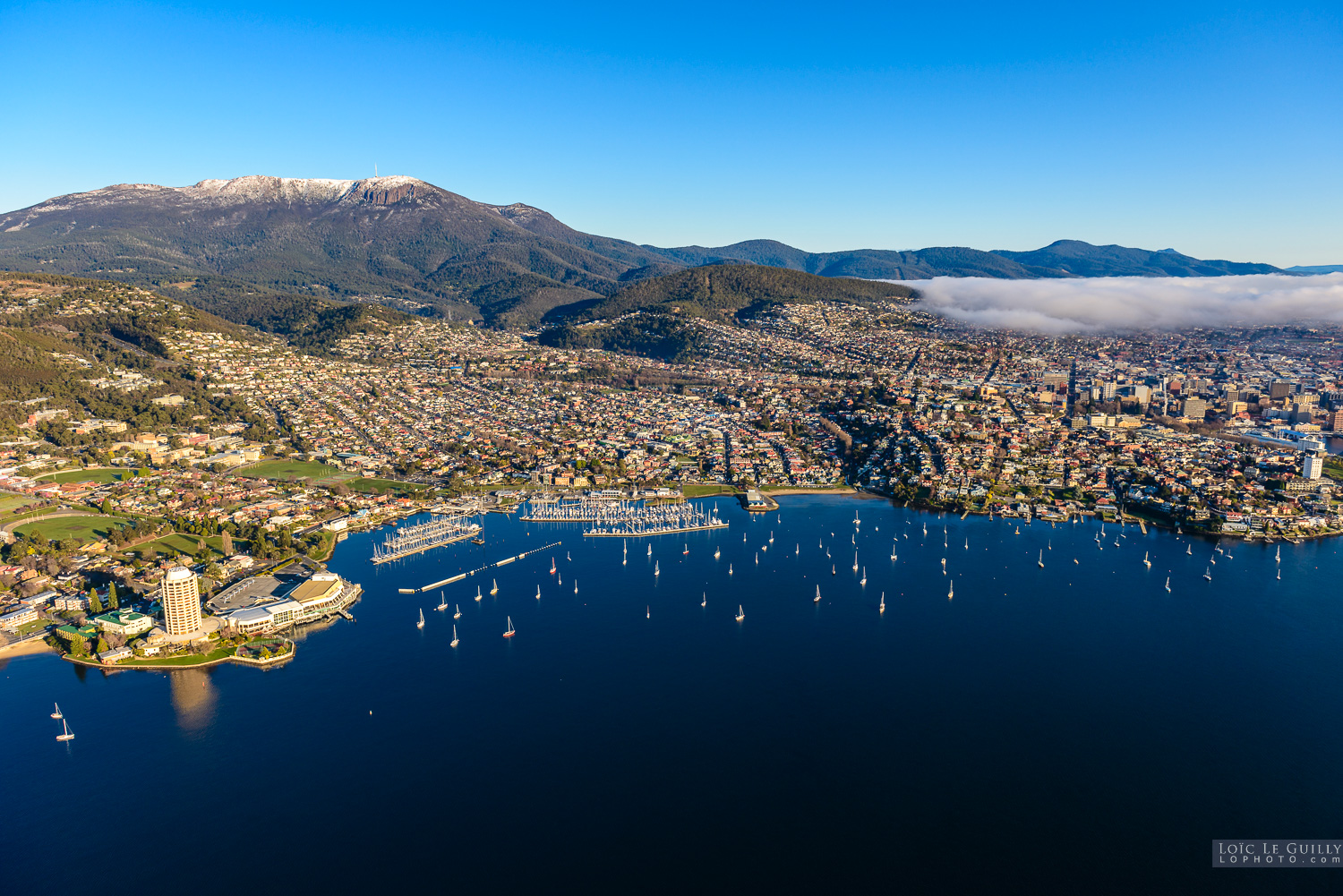 photograph of Aerial view of Hobart